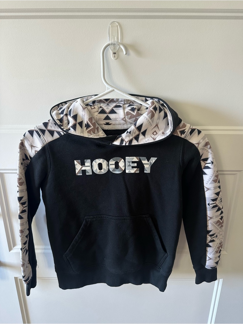 Hooey Black Hoodie with Cream & Tan Geometric Accents